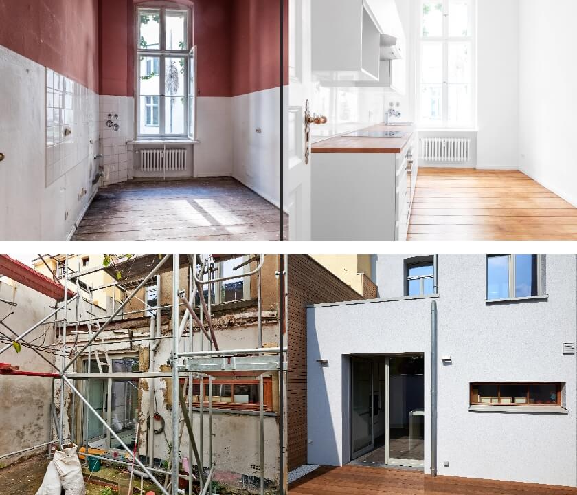 rénovation avant / après d'une maison